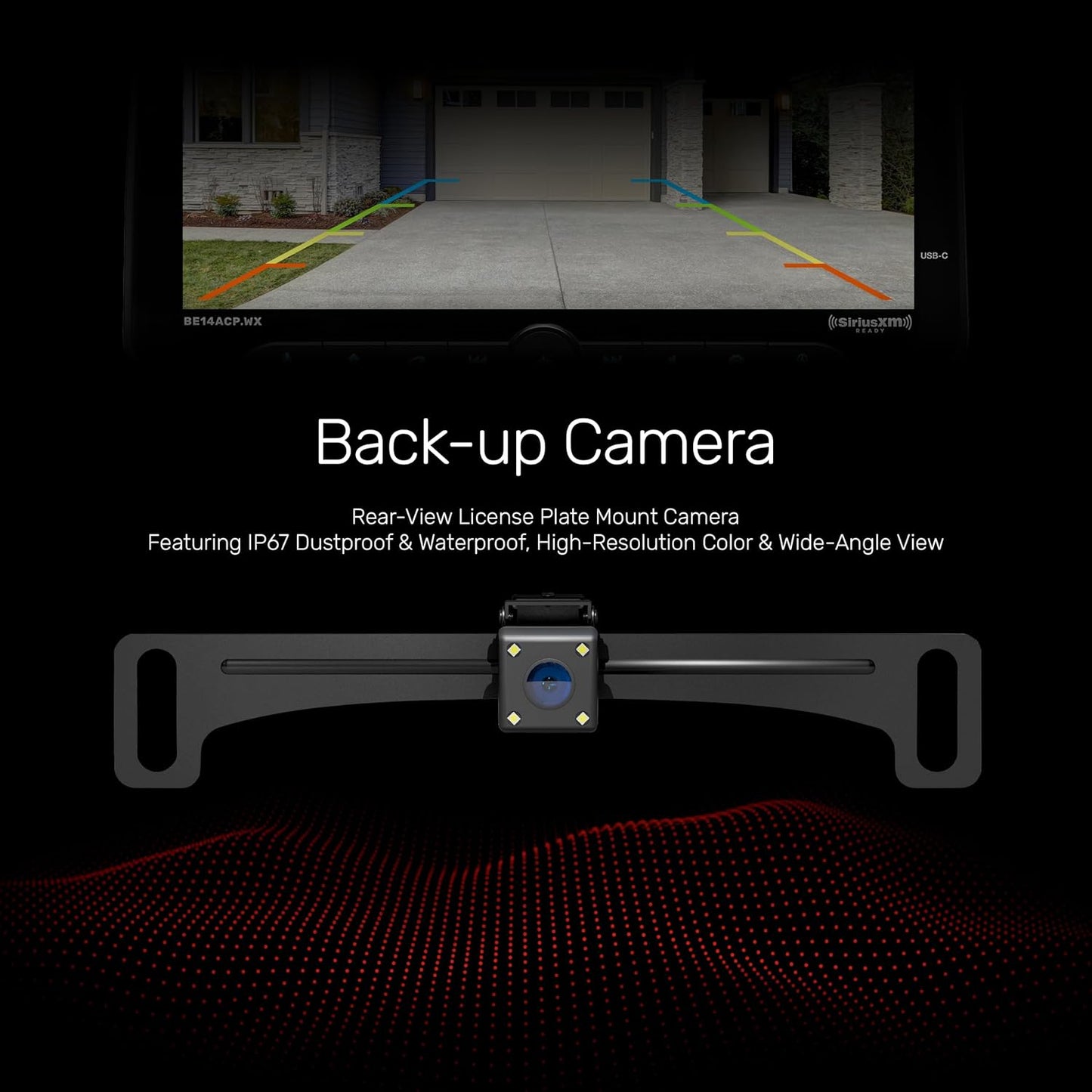 BOSS Audio ELPC40B Back-up Car/Truck Reverse Camera - License Plate Mount, 170° Wide Angle Rear View, Low Light Visibility