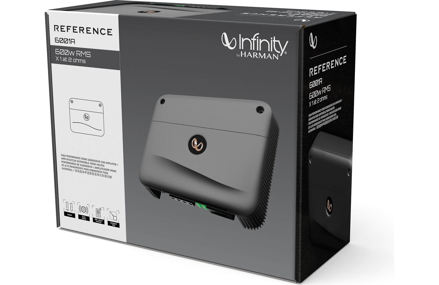 Infinity AMPRF6001AAM Reference 6001A Reference Series mono subwoofer amplifier — 600 watts RMS x 1 at 2 ohms