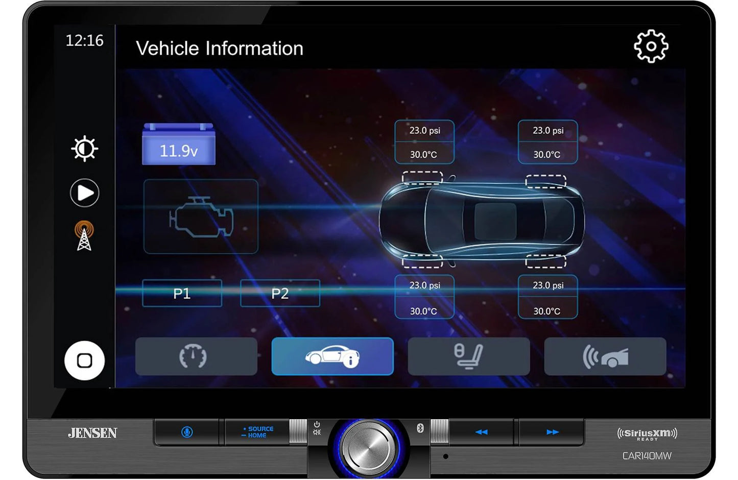 Jensen CAR140MW - 10.1" touchscreen, wired or wireless Apple CarPlay® and Android™ (no discs), SiriusXM satellite-ready