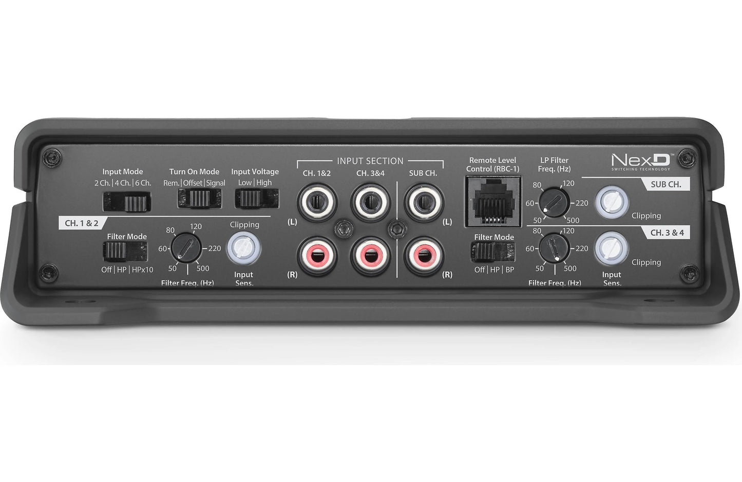 JL Audio JD700/5 JD Series 5-channel car amplifier — 75 watts RMSx4 at 4 ohms + 300 watts RMSx1 at 2 ohms