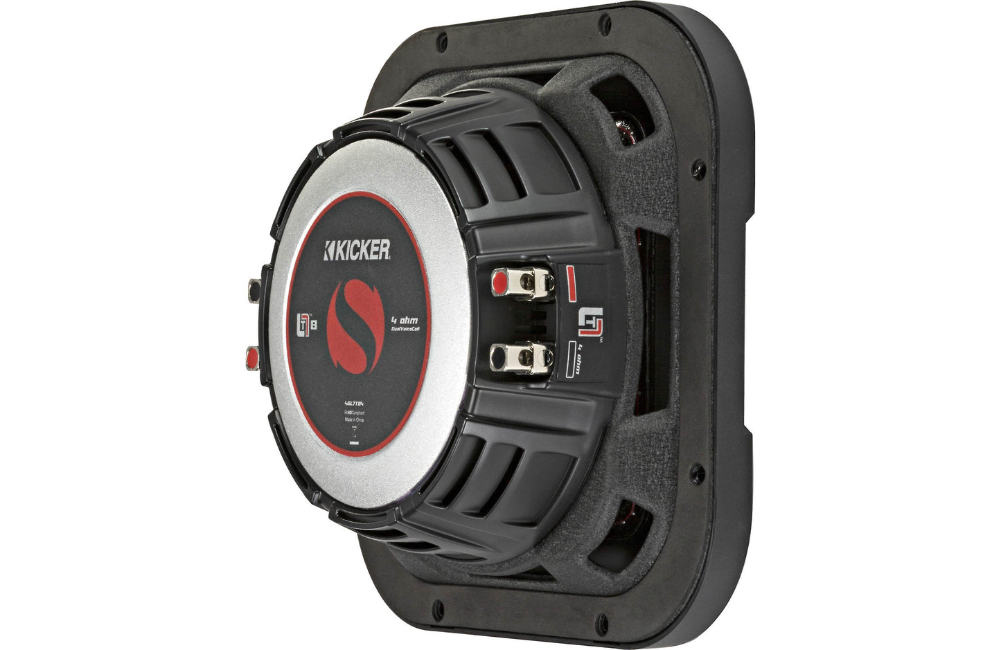 Kicker 46L7T84 L7T Series shallow-mount 8" dual 4-ohm voice coil component subwoofer