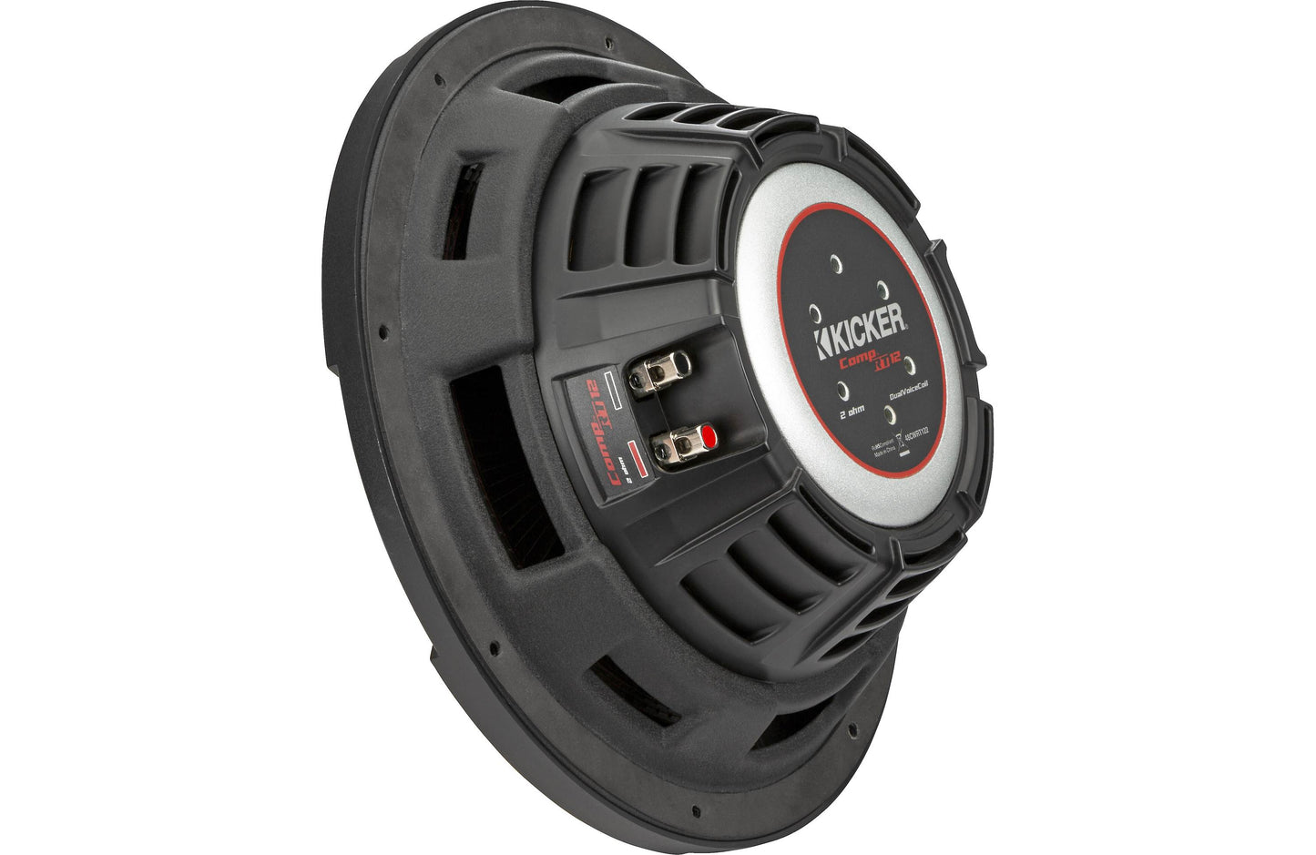 Kicker 48TCWRT122 CompRT Series shallow-mount 12" subwoofer with dual 2-ohm voice coils