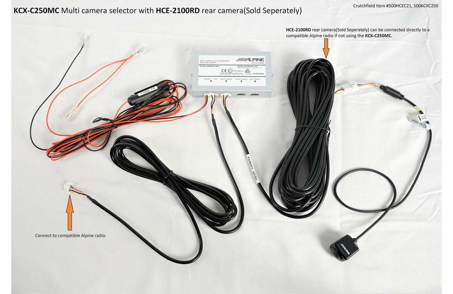 Alpine HCE-C2100RD Surface-mount, multi-view backup camera (for Alpine video receivers)