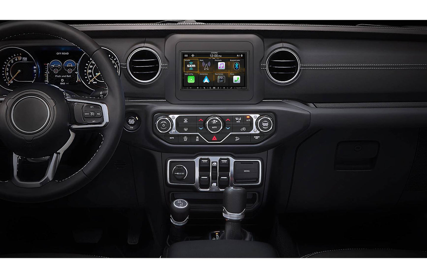 Alpine Restyle i407-WRA-JL Custom-fit digital receiver, wired-only Apple CarPlay and Android Auto, AM/FM, No Discs - 6.95" screen (select 2018-up Wrangler JL and 2020-up Gladiator JT)