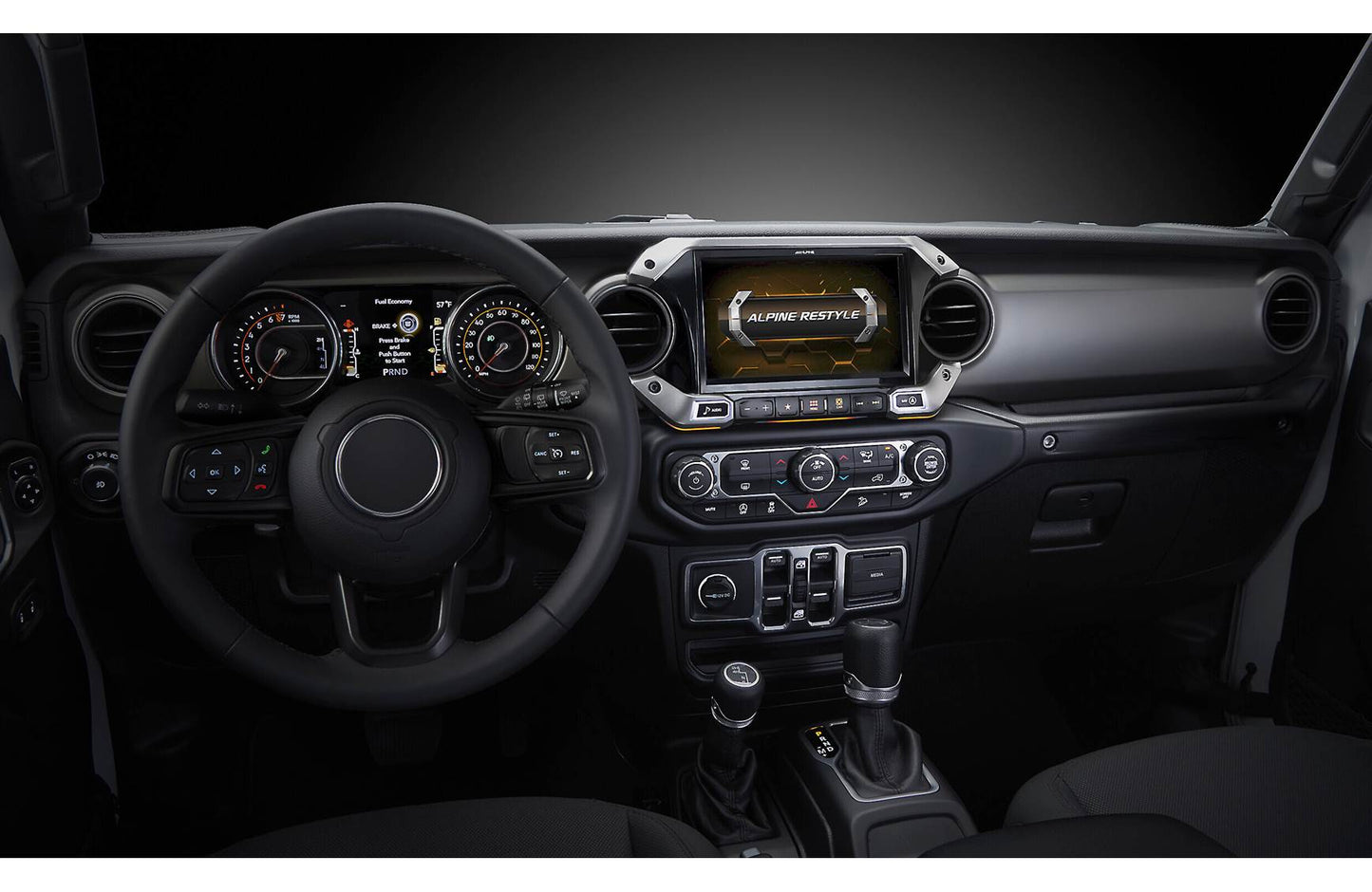 Alpine Restyle i509-WRA-JL Custom-fit digital receiver, wired or wireless Apple CarPlay and Android Auto, AM/FM, No Discs - 9" screen (select 2018-up Wrangler JL and 2020-up Gladiator JT)