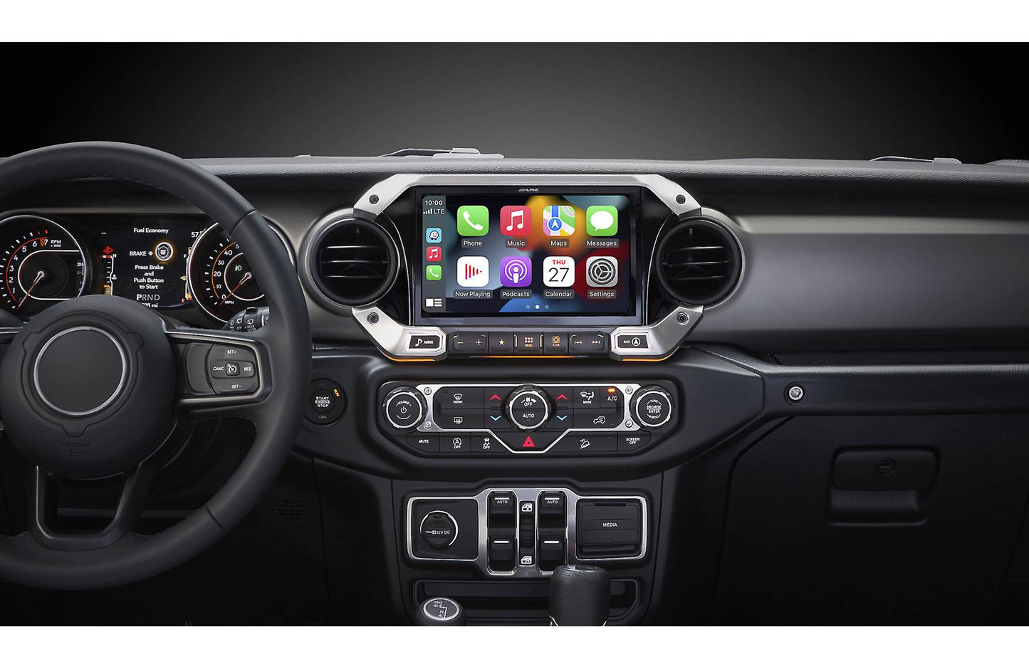 Alpine Restyle i509-WRA-JL Custom-fit digital receiver, wired or wireless Apple CarPlay and Android Auto, AM/FM, No Discs - 9" screen (select 2018-up Wrangler JL and 2020-up Gladiator JT)