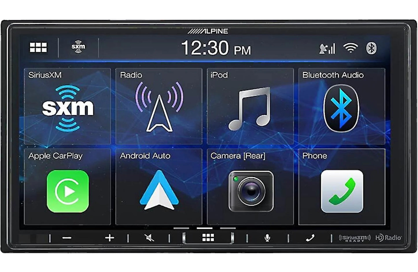 Alpine iLX-409 Digital multimedia receiver - 7" touchscreen, double-DIN, wired or wireless Apple Carplay and Android Auto, AM/FM (no discs)