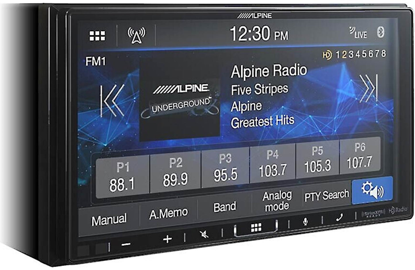 Alpine iLX-409 Digital multimedia receiver - 7" touchscreen, double-DIN, wired or wireless Apple Carplay and Android Auto, AM/FM (no discs)