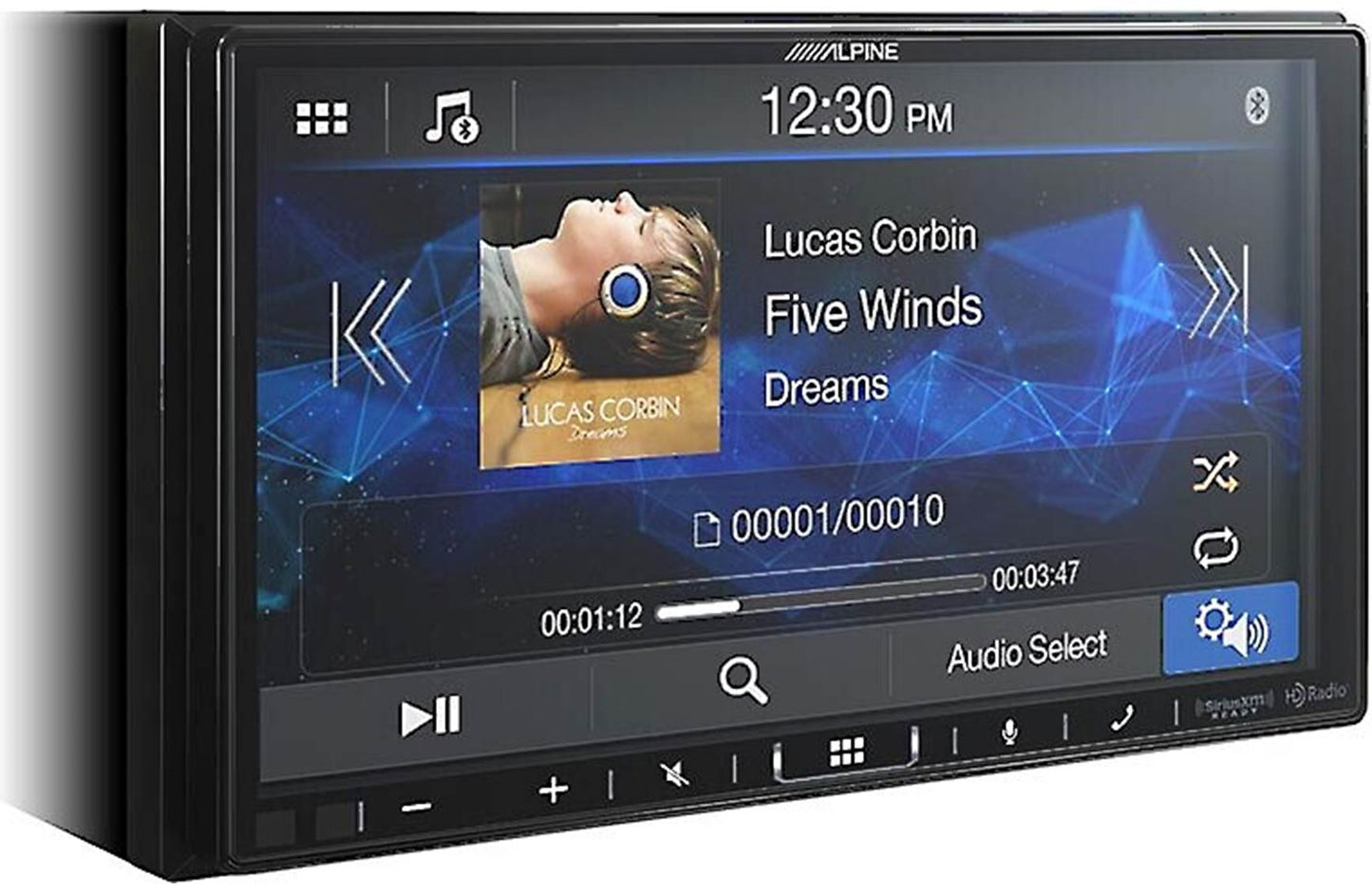 Alpine iLX-409 Digital multimedia receiver - 7" touchscreen, double-DIN, wired or wireless Apple Carplay and Android Auto, AM/FM (no discs)