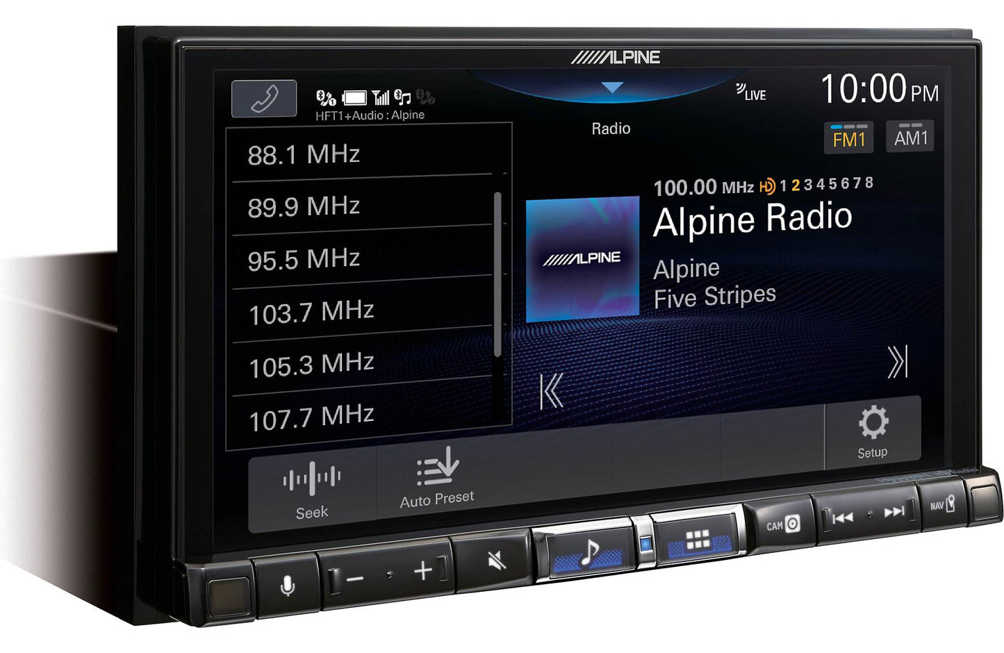 Alpine iLX-507 Digital multimedia receiver - 7" touchscreen, double-DIN, wired or wireless Apple Carplay and Android Auto, AM/FM (no discs)