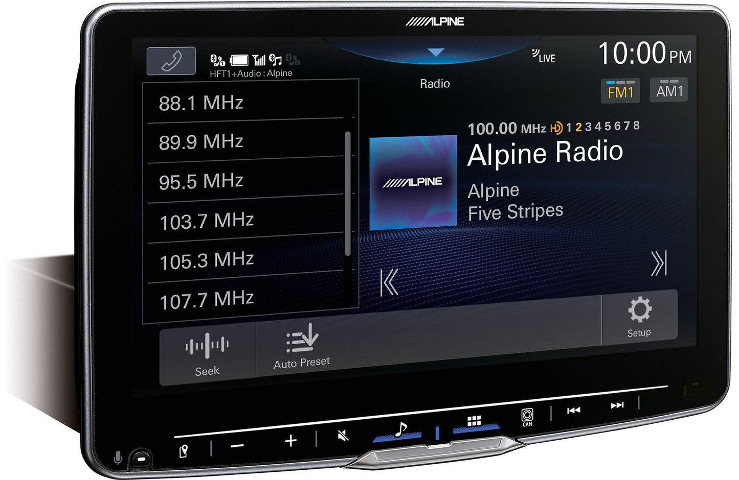 Alpine iLX-F509 Digital multimedia receiver - 9" touchscreen, single-DIN, wired or wireless Apple Carplay and Android Auto, AM/FM (no discs)