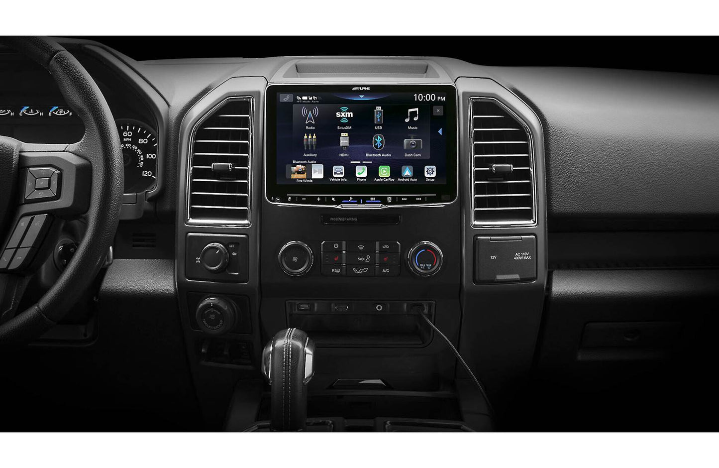 Alpine iLX-F509 Digital multimedia receiver - 9" touchscreen, single-DIN, wired or wireless Apple Carplay and Android Auto, AM/FM (no discs)