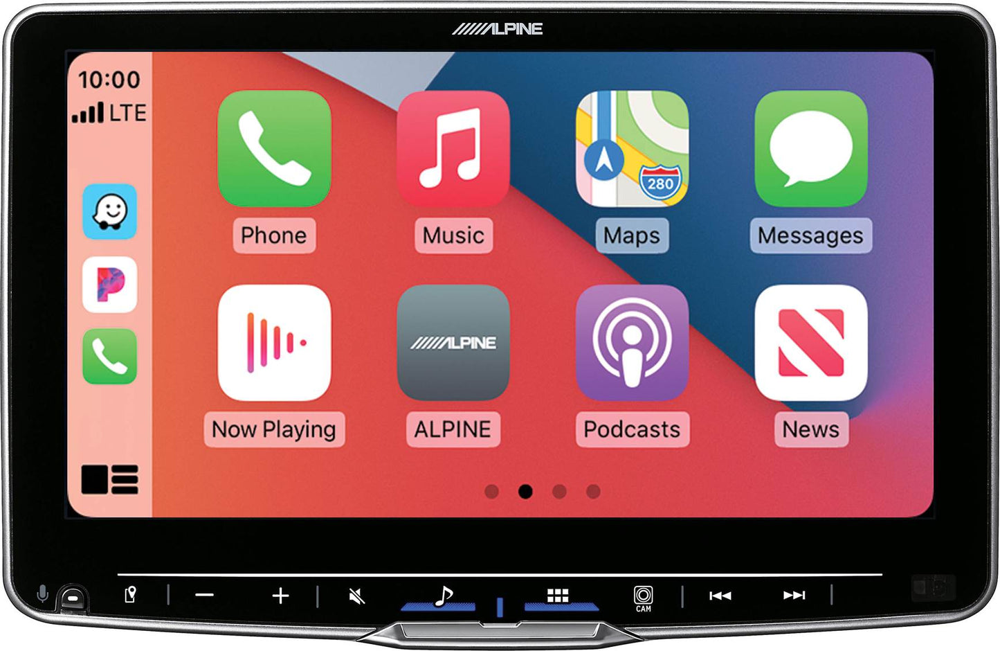 Alpine iLX-F509 Digital multimedia receiver - 9" touchscreen, single-DIN, wired or wireless Apple Carplay and Android Auto, AM/FM (no discs)