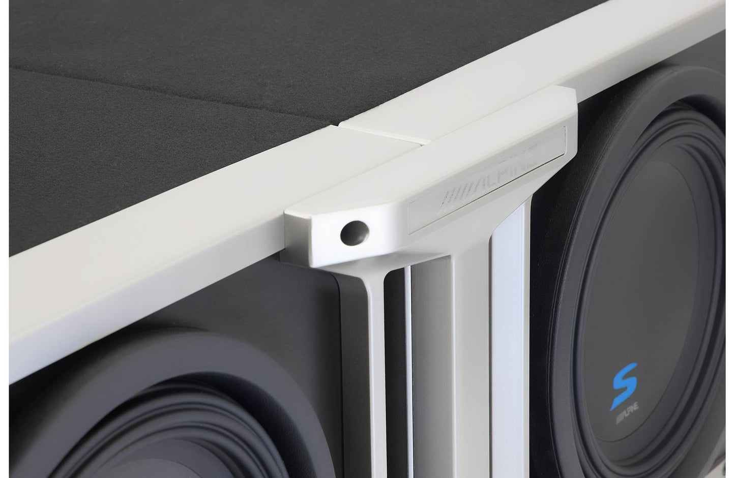 Alpine KTX-H10 Linking Kit Heavy-duty steel front and rear linking brackets for connecting two Alpine Halo 10" subwoofer enclosures