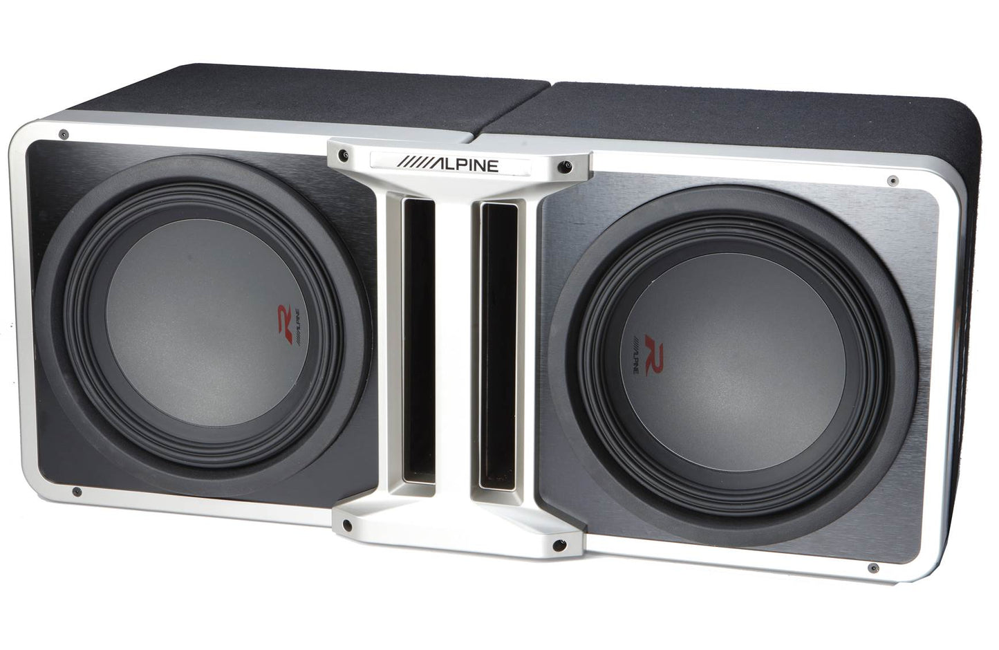 Alpine KTX-H12 Linking Kit Heavy-duty steel front and rear linking brackets for connecting two Alpine Halo 12" subwoofer enclosures