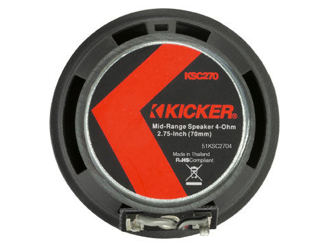 Kicker 51KSC2704 KS Series 2.75" 50W RMS Midrange Car Speakers — fits select GM, Chrysler, Subaru, Toyota, and Jeep