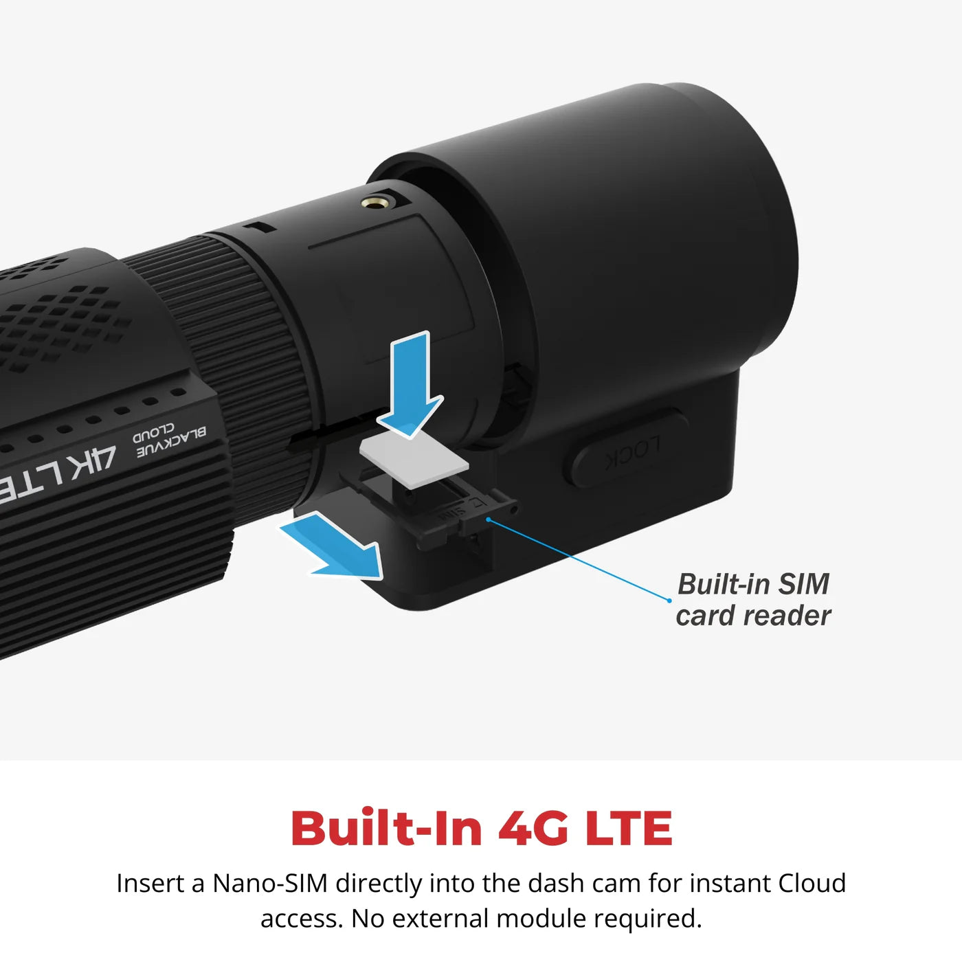 Blackvue DR970X-2CHLTE-PLUSII-64 2-Channel Dash Cam, 4K UHD Cloud Dash Cam, 64GB Card
