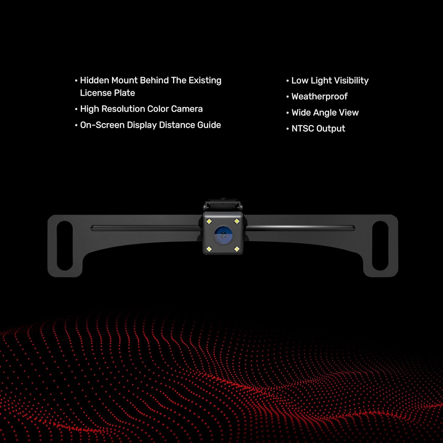 BOSS Audio ELPC40B Back-up Car/Truck Reverse Camera - License Plate Mount, 170° Wide Angle Rear View, Low Light Visibility