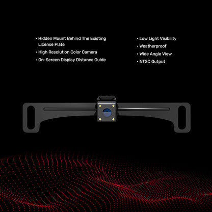 BOSS Audio ELPC40B Back-up Car/Truck Reverse Camera - License Plate Mount, 170° Wide Angle Rear View, Low Light Visibility