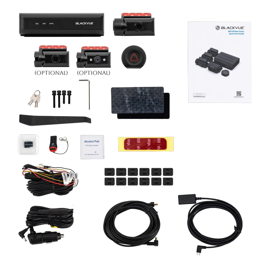Blackvue DR770X-BOXPRO-64 3-Channel Dash Cam, Modular, Hideaway Box, incl/1080P FRONT CAM, 64GB CARD