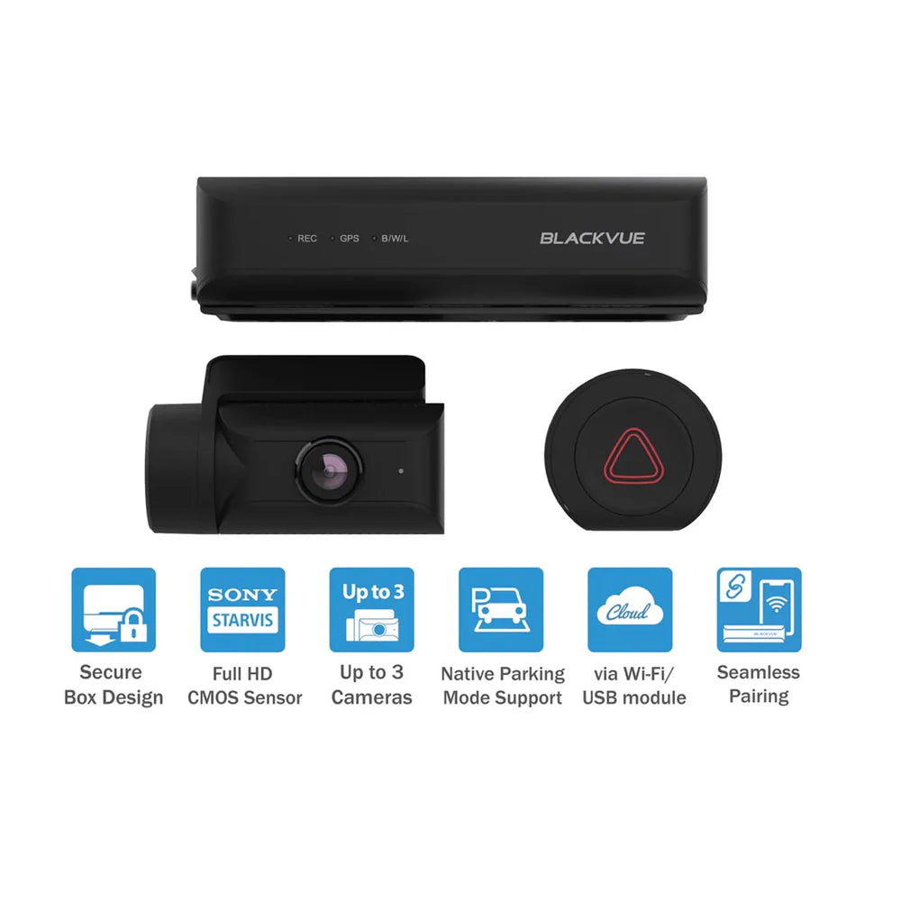 Blackvue DR770X-BOXPRO-64 3-Channel Dash Cam, Modular, Hideaway Box, incl/1080P FRONT CAM, 64GB CARD