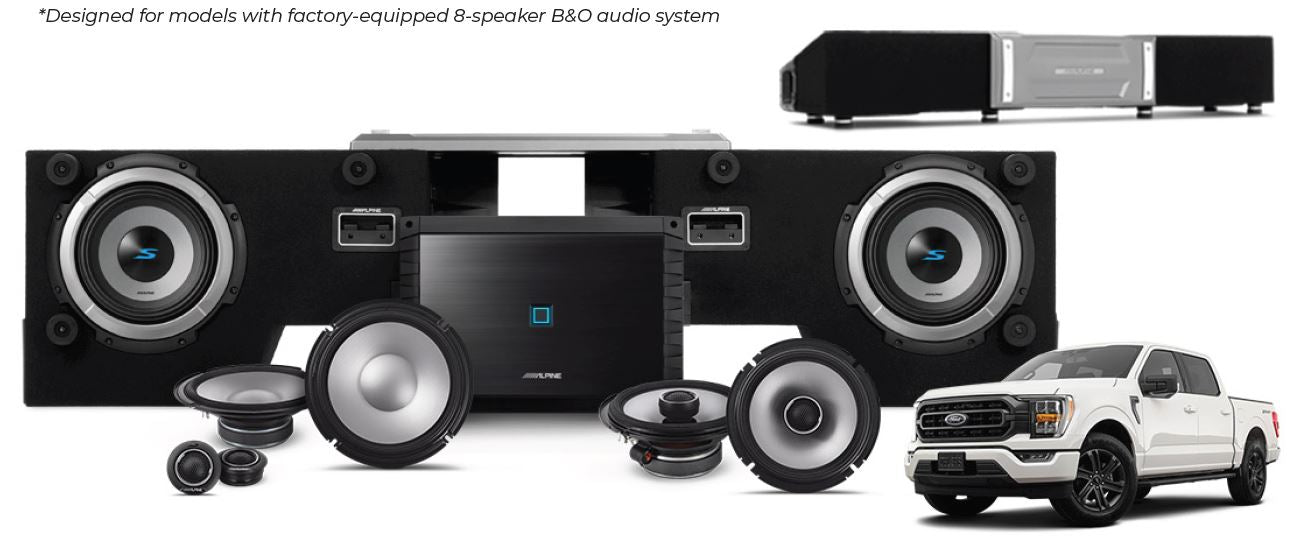 Alpine PSS-23FORD-F150 8-speaker sound system (select 2021-24 Ford F-150 without B&O audio)