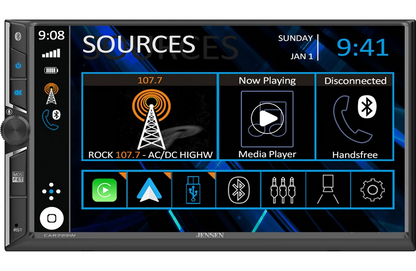 Jensen CAR723W - 7" touchscreen, wired or wireless Apple CarPlay® and Android™ (no discs)
