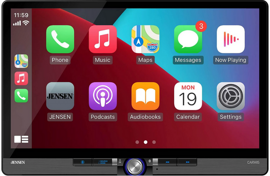 Jensen CAR1415 - 14" touchscreen, wired or wireless Apple CarPlay® and Android™, SiriusXM satellite-ready (no discs)