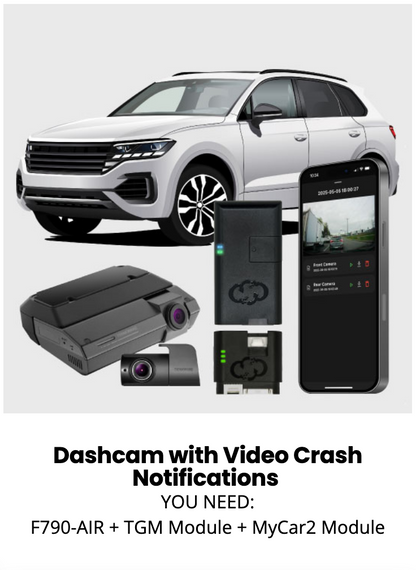 Thinkware F790Air 2-Channel Dash Cam (1080p Front + Rear) with MyCar2 Compatibility
