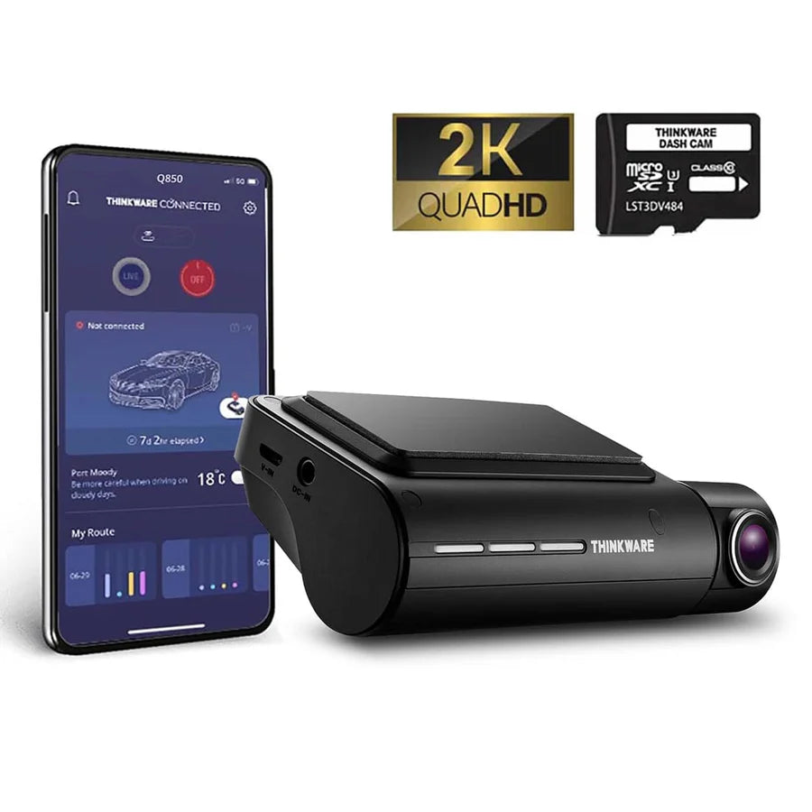 Thinkware Q850 1-Channel Dash Camera, 2K Front Cam, Sony STARVIS