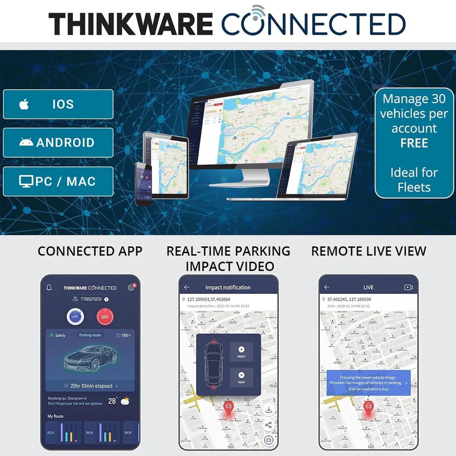 Thinkware Q850 1-Channel Dash Camera, 2K Front Cam, Sony STARVIS