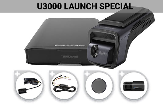 Thinkware U3000 Launch Special 2-Channel 4K Dash Cam with Battery Bundle