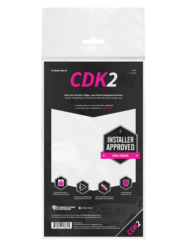 Firstech FTI-CDK2 FTI T-Harness for Chrysler, Dodge, Jeep TIP Key Start Gen 2 models 2008-2019