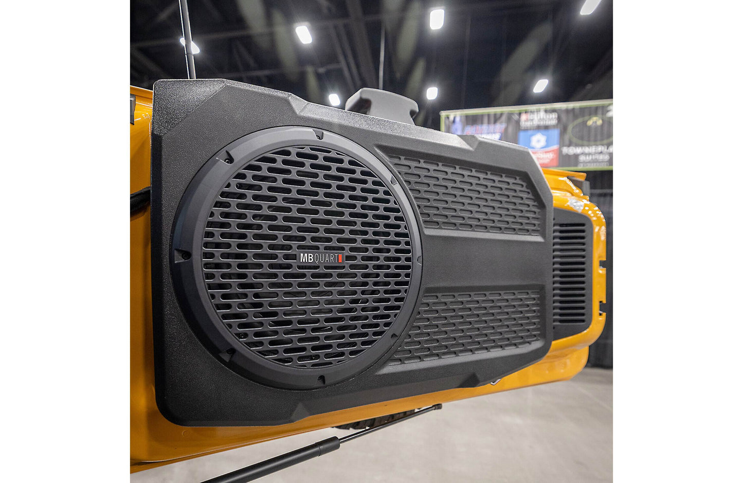 MB Quart MBQBRO-302 Compact tailgate-mounted powered subwoofer w/12" sub and 400-watt amp — fits 2021-24 Ford Bronco