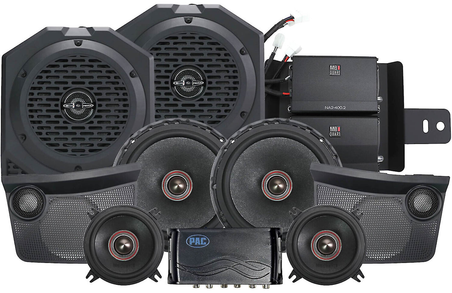 MB Quart MBQBRO-STG6A-1-25 Stage 6 audio system with 8 speakers and two 2-channel amplifiers — fits 2021-24 Ford Bronco w/B&O audio
