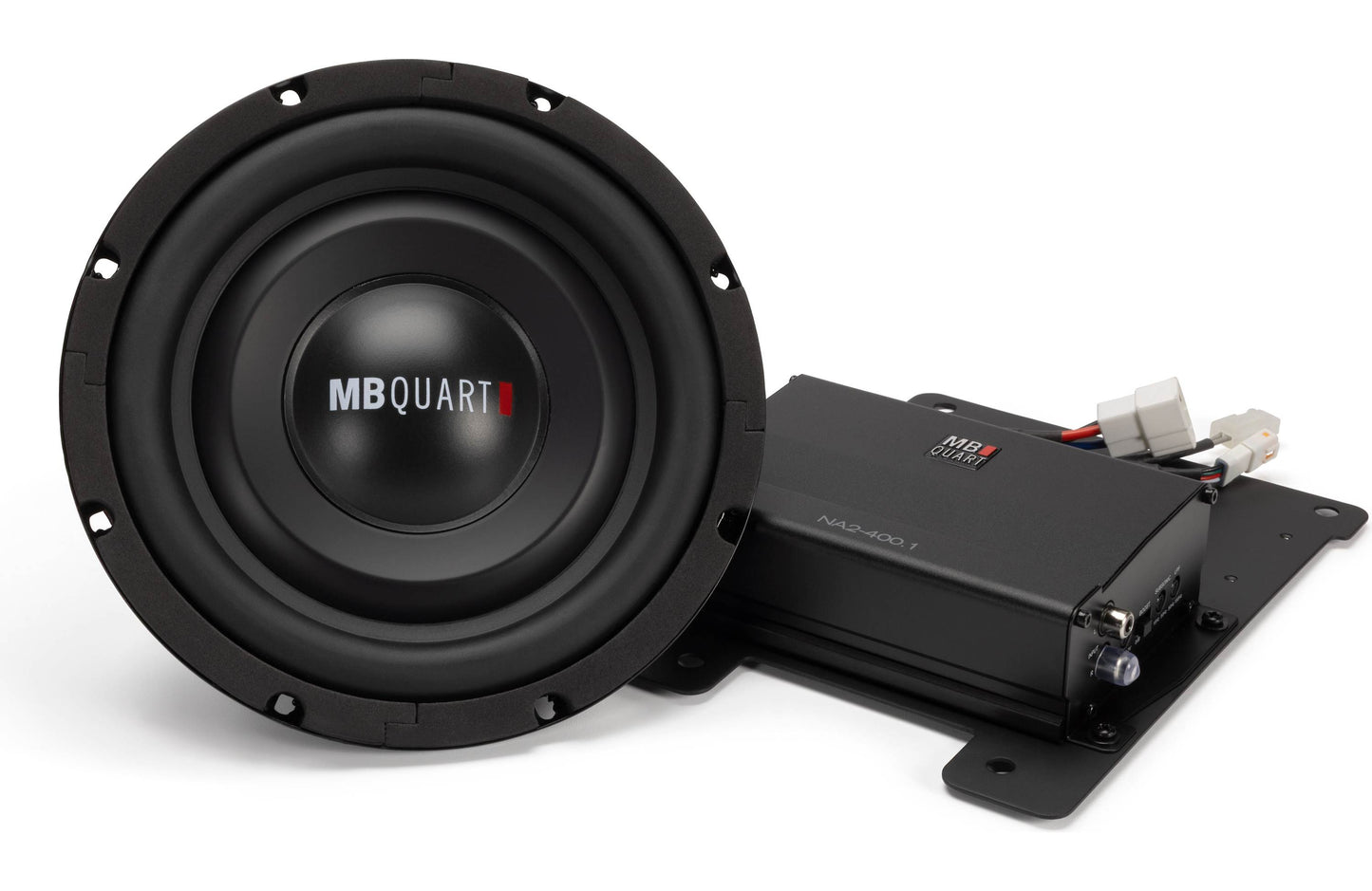 MB Quart MBQBRO-SUBR-1 Ford Tuned series upgrade package for 2021-24 Ford Broncos w/Bang & Olufsen system — 8" subwoofer and 400-watt amplifier