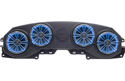 MB Quart MBQJ-48CRGB Overhead soundbar loaded with RGB LED lighting and four 8" 2-way speakers for select 2018-up Jeep Wrangler and Gladiator vehicles