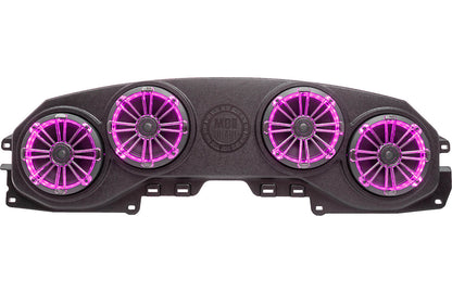 MB Quart MBQJ-48CRGB Overhead soundbar loaded with RGB LED lighting and four 8" 2-way speakers for select 2018-up Jeep Wrangler and Gladiator vehicles