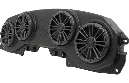 MB Quart MBQJ-48CRGB Overhead soundbar loaded with RGB LED lighting and four 8" 2-way speakers for select 2018-up Jeep Wrangler and Gladiator vehicles