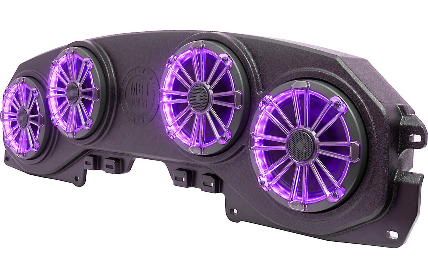 MB Quart MBQJ-48CRGB Overhead soundbar loaded with RGB LED lighting and four 8" 2-way speakers for select 2018-up Jeep Wrangler and Gladiator vehicles