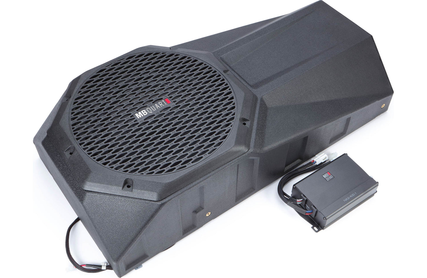 MB Quart MBQJL-302 400-watt ported subwoofer enclosure w/ 12" speaker — fits 2018-up Jeep Wrangler JL