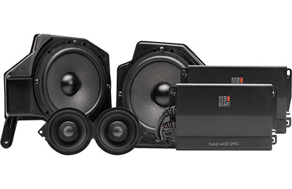 MB Quart MBQJ-STG4AH-1 Stage 4 Jeep audio system with 3-1/2" coaxial and 6-1/2" midbass speakers and two 2-channel amplifiers — fits select 2018-up Jeep models