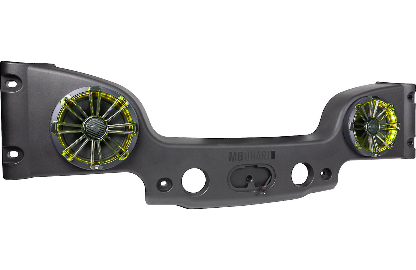 MB Quart MBQJK-28CRGB Soundbar with 8" RGB LED coaxial speakers — designed and tuned for 2007-18 Jeep Wrangler JK