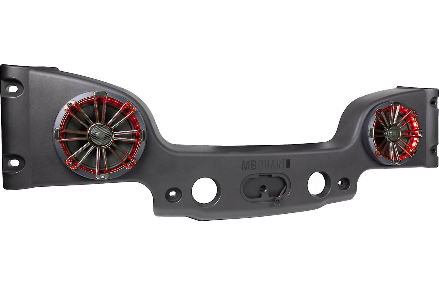 MB Quart MBQJK-28CRGB Soundbar with 8" RGB LED coaxial speakers — designed and tuned for 2007-18 Jeep Wrangler JK