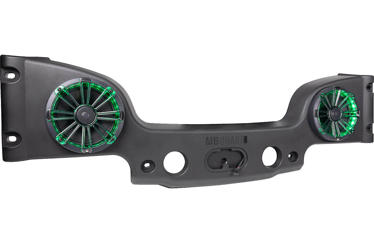 MB Quart MBQJK-28CRGB Soundbar with 8" RGB LED coaxial speakers — designed and tuned for 2007-18 Jeep Wrangler JK