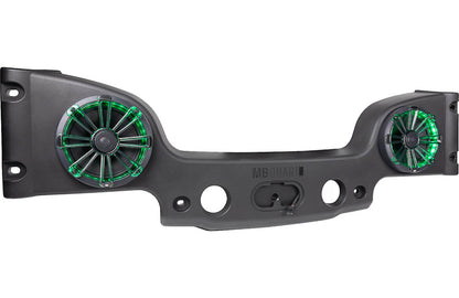 MB Quart MBQJK-28CRGB Soundbar with 8" RGB LED coaxial speakers — designed and tuned for 2007-18 Jeep Wrangler JK