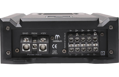 MB Quart RA1-710.5 Reference Series 5-channel car amplifier — 50 watts RMS x 4 at 4 ohms + 350 watts RMS x 1 at 1 ohm