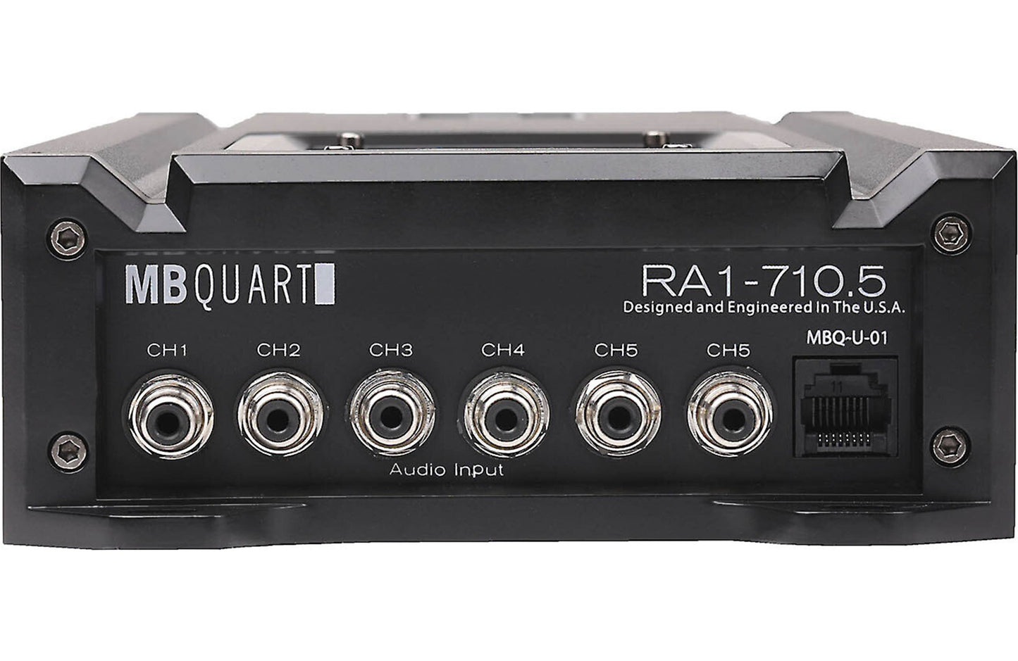 MB Quart RA1-710.5 Reference Series 5-channel car amplifier — 50 watts RMS x 4 at 4 ohms + 350 watts RMS x 1 at 1 ohm