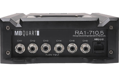 MB Quart RA1-710.5 Reference Series 5-channel car amplifier — 50 watts RMS x 4 at 4 ohms + 350 watts RMS x 1 at 1 ohm