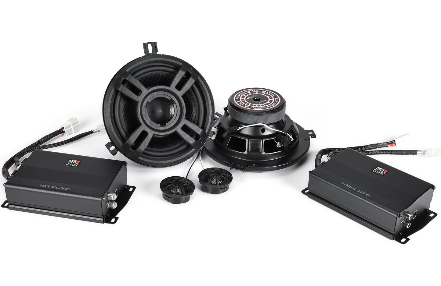 MB Quart MBQJK-STG2AH-1 Stage 2 Jeep audio system with 6-1/2" component speakers and two 400-watt amplifiers — fits 2007-18 Wrangler (JK)